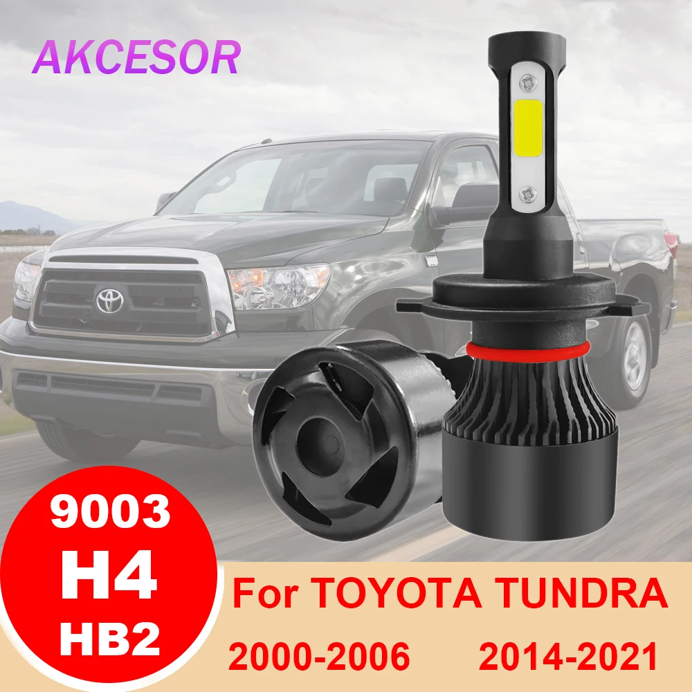 

H4 LED Car Headlight Bulbs Fit for Toyota Tundra 2000-2006, 2014-2021 9003 HB2 4 Sides Chips High Low Beam