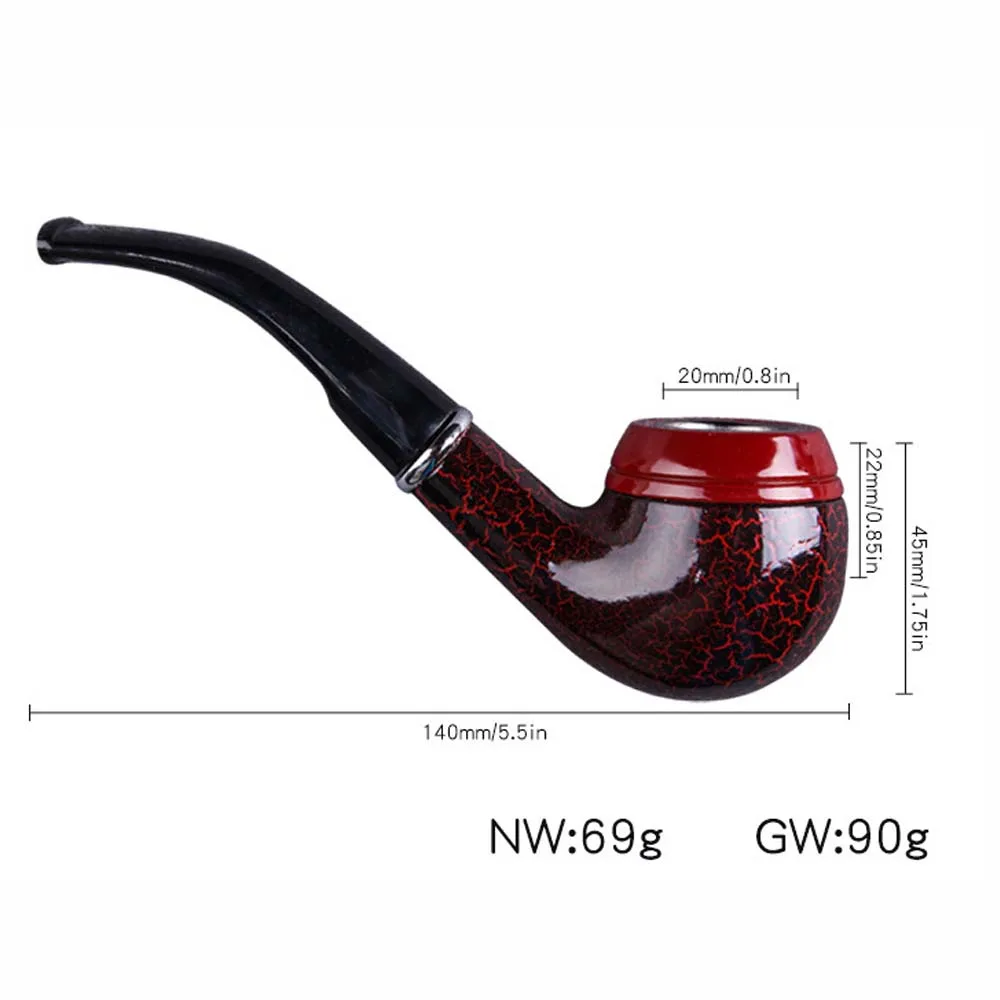 Portable detachable durable resin red Bakelite pipe Imitation Solid Wood Smoking Tobacco Pipe Cigarette Filter Pipes