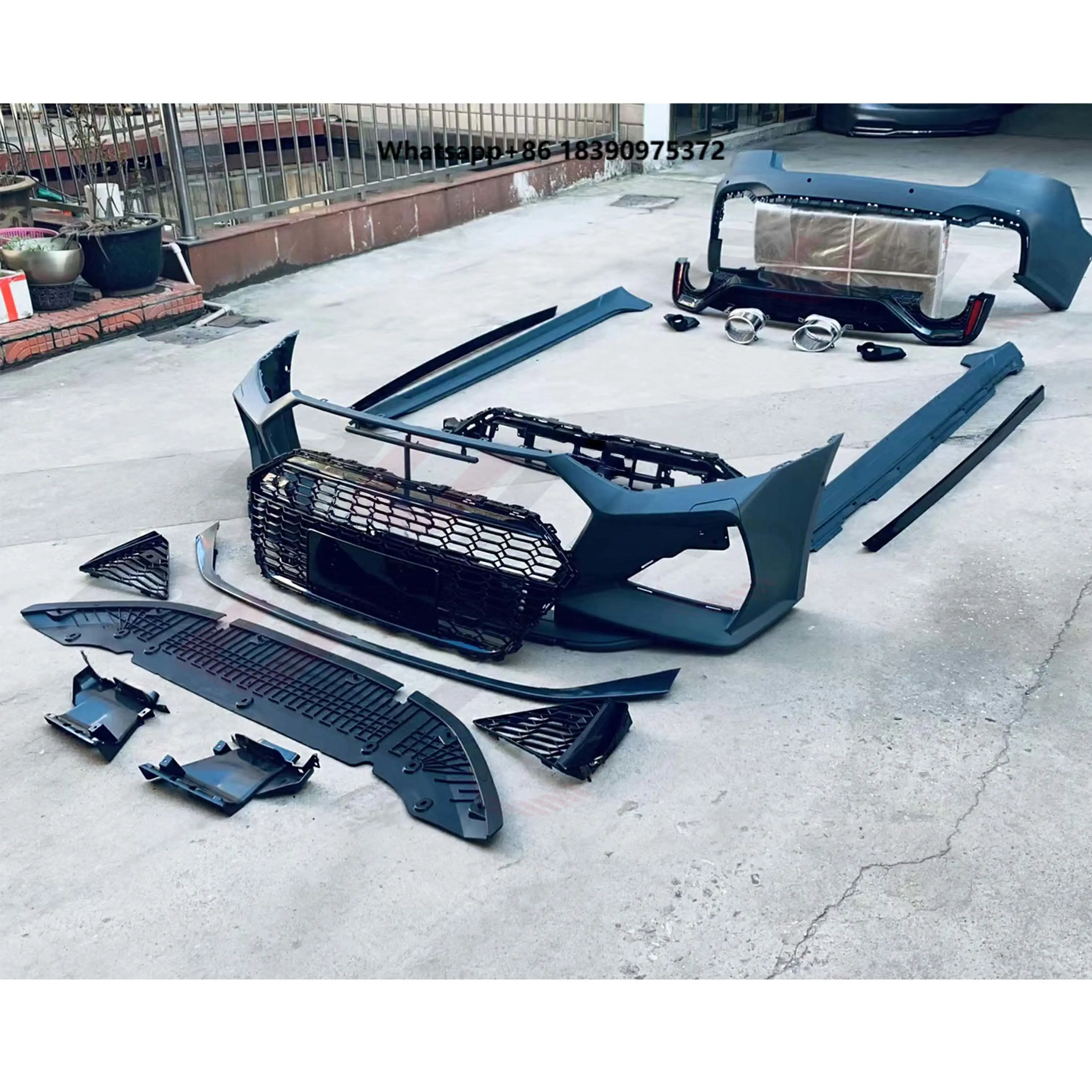 PP Material Car Body Kit for A7 C8 2019-2021 Upgrade RS7 with Front Face and Rear Bumper