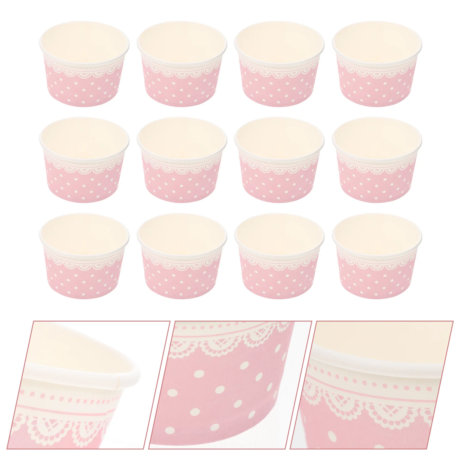 

50Pcs Ice Cream Paper Cup Disposable Dessert Bowls for Party Supplies - Multifunctional Paper Containers Suitable for Ice Cream