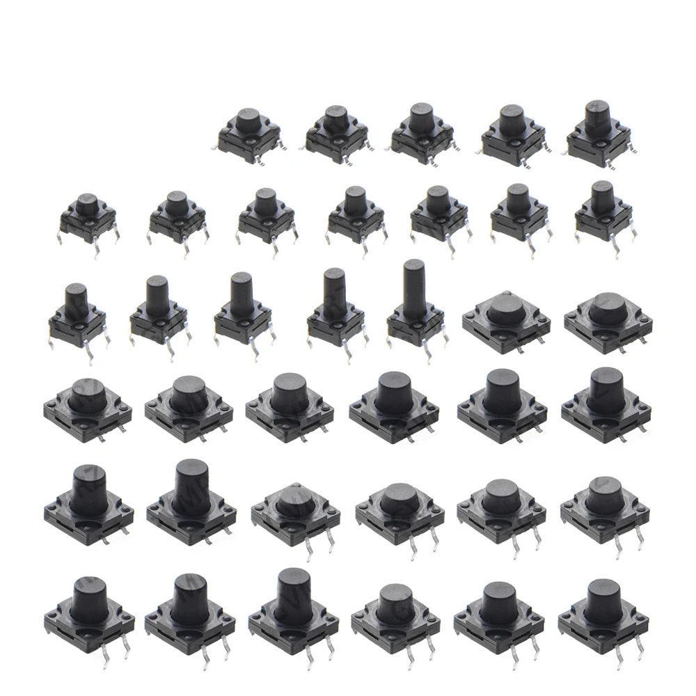 10PCS DIP SMD plugwaterproof button switch pin 4P button connector 12x2x6/7/8.5/9/10/10.5/11/12mm Dustproof tactical switch