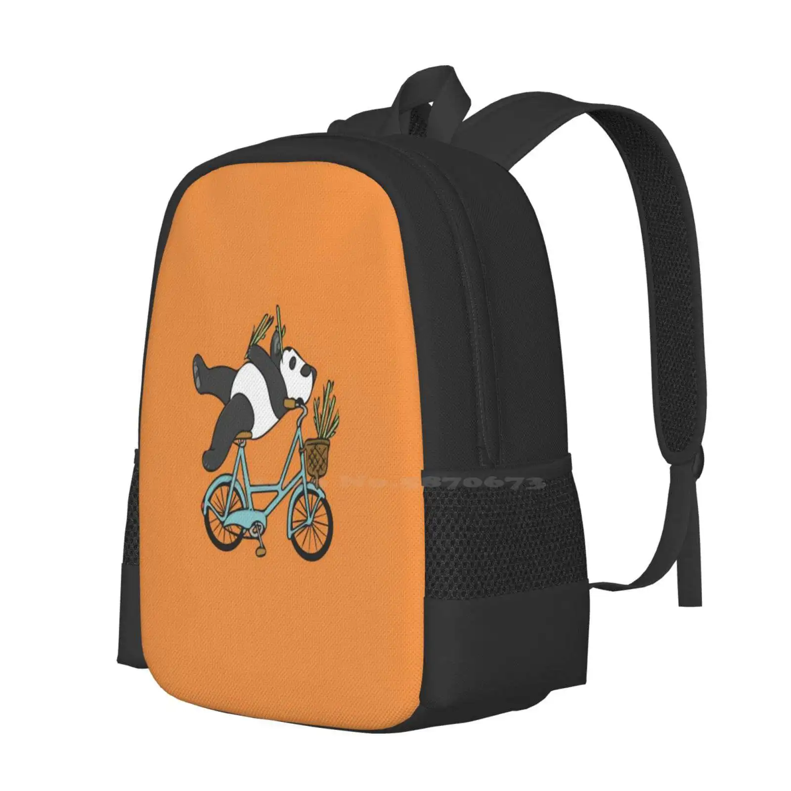 Bicycling Panda Hot Sale Schoolbag Backpack Fashion Bags Cute Panda Adorable Panda Pandabear Panda Bear Panda Bamboo Panda