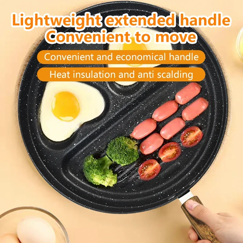 Export-grade 3-in-1 non-stick omelettepan, frying pan, egg hamburger, steak frying pan, breakfast pan, household artifact