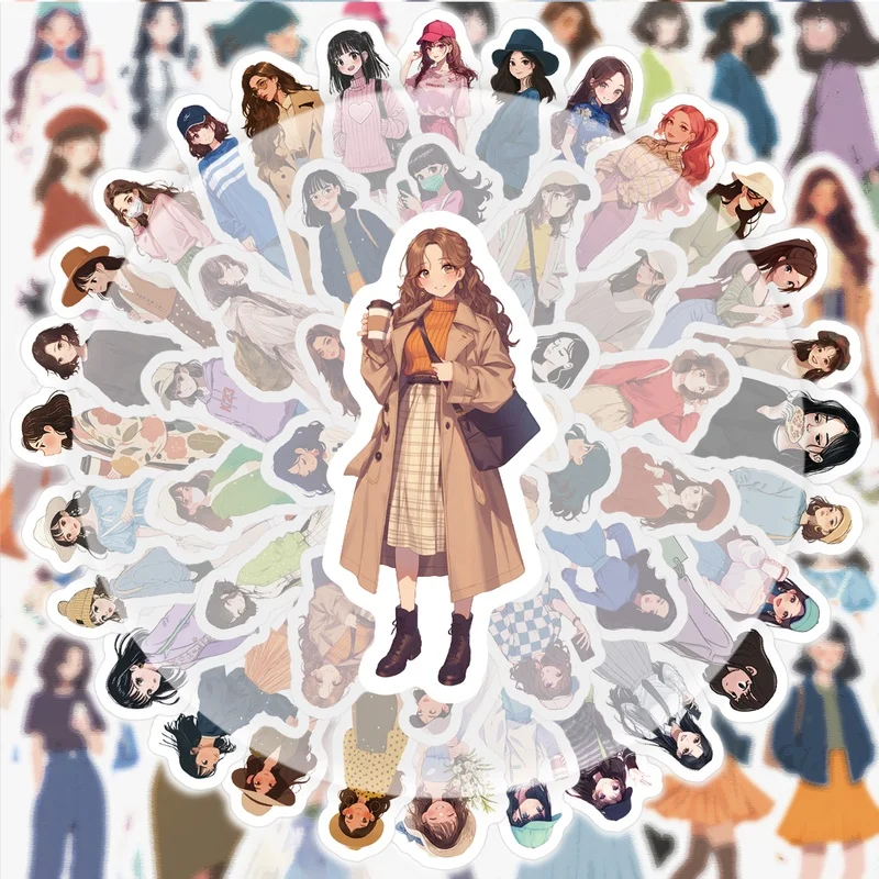 

50 Pieces of Stylish Outfit Stickers, Vibrant Stickers and Decals, Suitable for Water Bottles, Laptops, Cell Phones, Suitcases, Skateboards, Guitars, Party Decorations