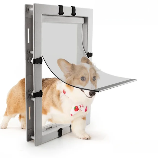 

New Design Luxury White Pet Door Pet Interior Door Controllable Multiple Sizes Dog Door Opener For Cats And Dogs