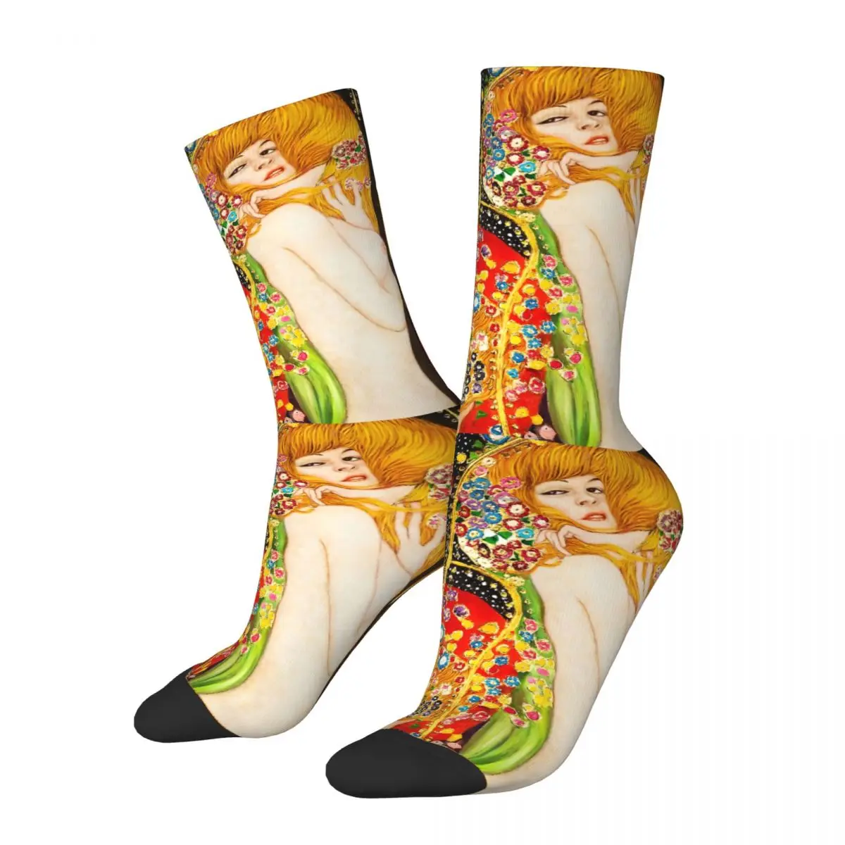 Water Snakes II Gustav Klimt Patting Art Unisex Winter Socks Hip Hop Happy Socks street style Crazy Sock