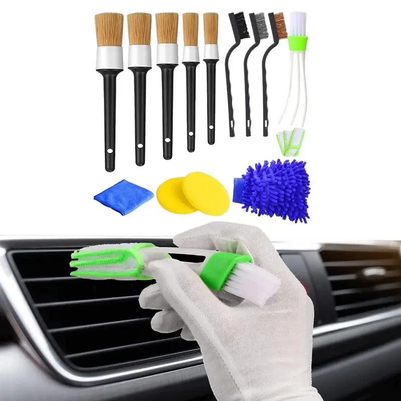 

Car Detailing Brushes Car Detailing Brush Kit Air Conditioner Brush Drill Brush Car Wheel Tire Exterior Interior Cleaning Wash