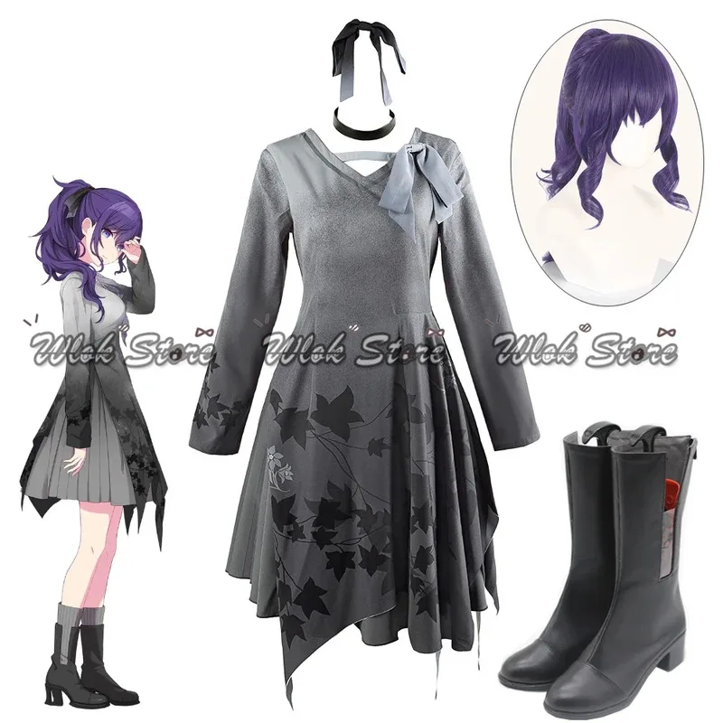 

Project Sekai Colorful Stage Feat Asahina Mafuyu Cosplay Costume Dress Headwear Wig Woman Halloween Party Carnival Outfits Boots