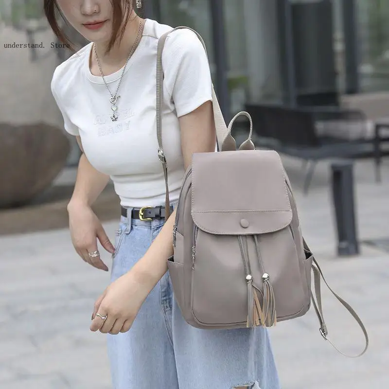 Oxford Cloth Casual Lightweight Summer Travel Commuting Canvas Small Capacity Portable Backpack for Women