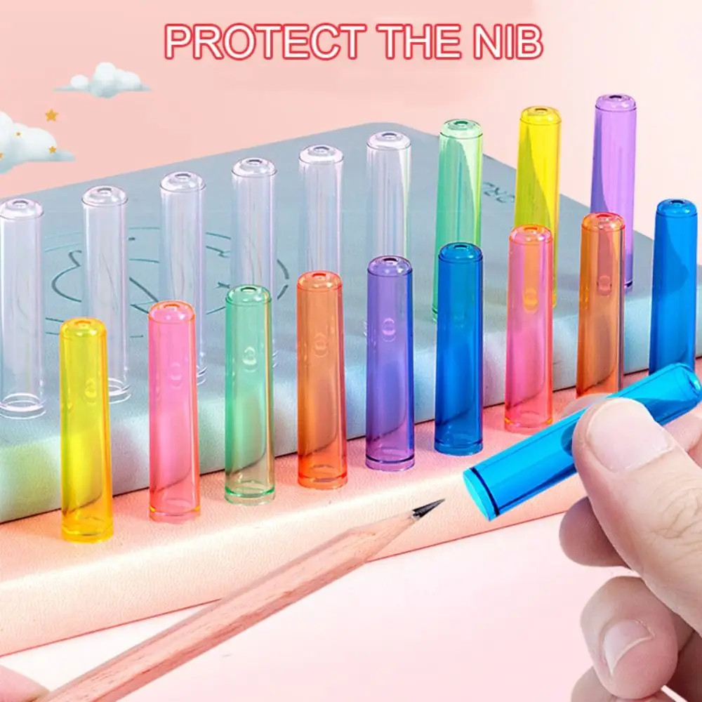 24/50PCS School Supplies Candy Color Students Gift Pencil Extender Pencil Protector Pencil Cover Pencil Cap