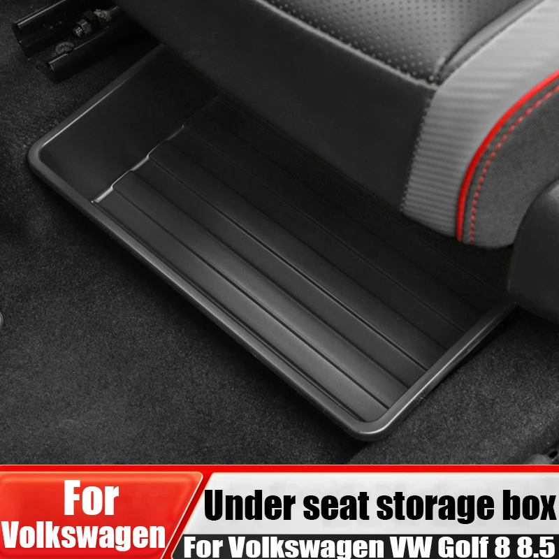

Для Volkswagen VW Golf 8 8,5 ящик для хранения под сиденьем, автомобильные принадлежности, модификация, ящик для хранения внутренних аксессуаров, материал ABS