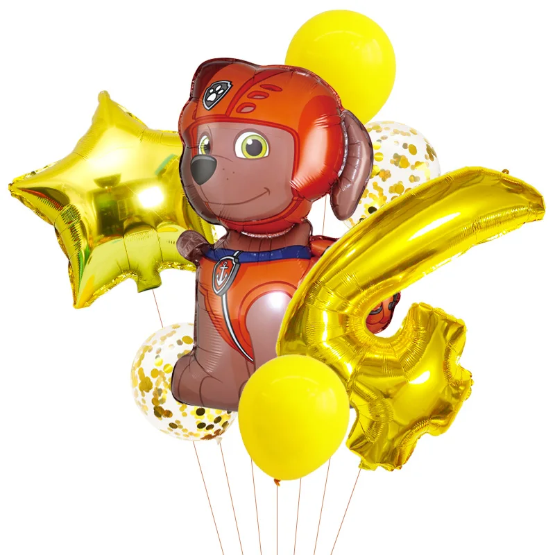 7Pcs Cartoon Paw Patrol Foil Balloon palloncini in lattice Ryder Rocky Zuma Everest Party Decoration Girl Boy Birthday Globos balloon