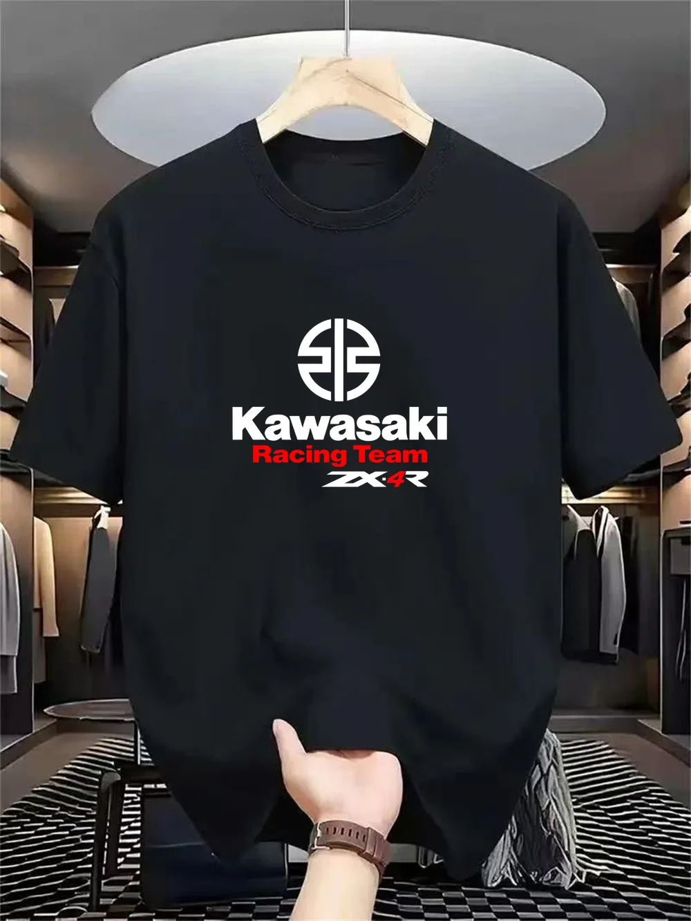 

Summer 2025 Novelty Kawasaki Motorcycle T-shirt, a quick drying, breathable, sweat absorbing casual short sleeved T-shirt