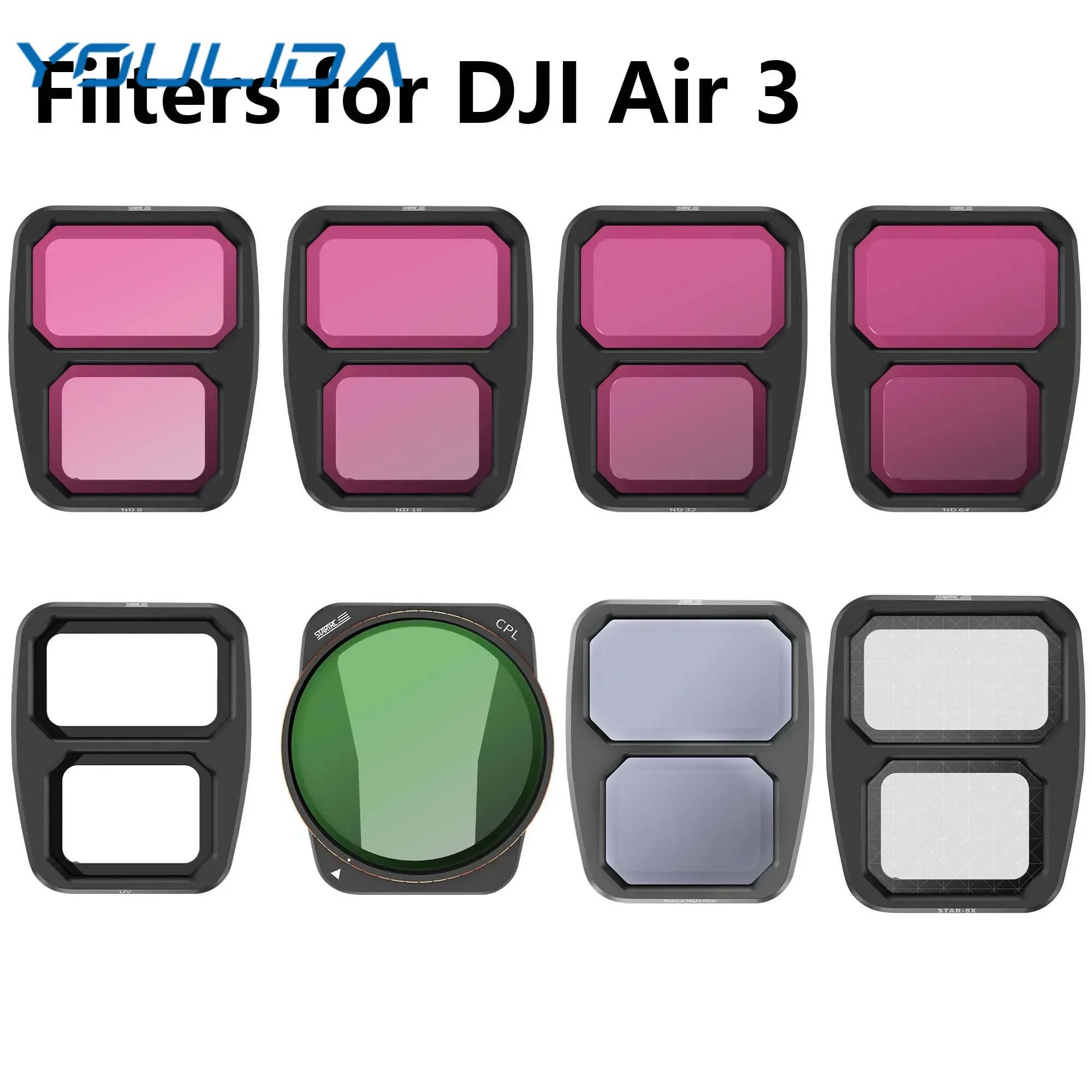 STARTRC Lens Filters For DJI Air 3 ND Filter Set ND8 ND16 ND32 ND64 UV CPL Natural Night Star Filter DJI Air 3 Drone Accessories