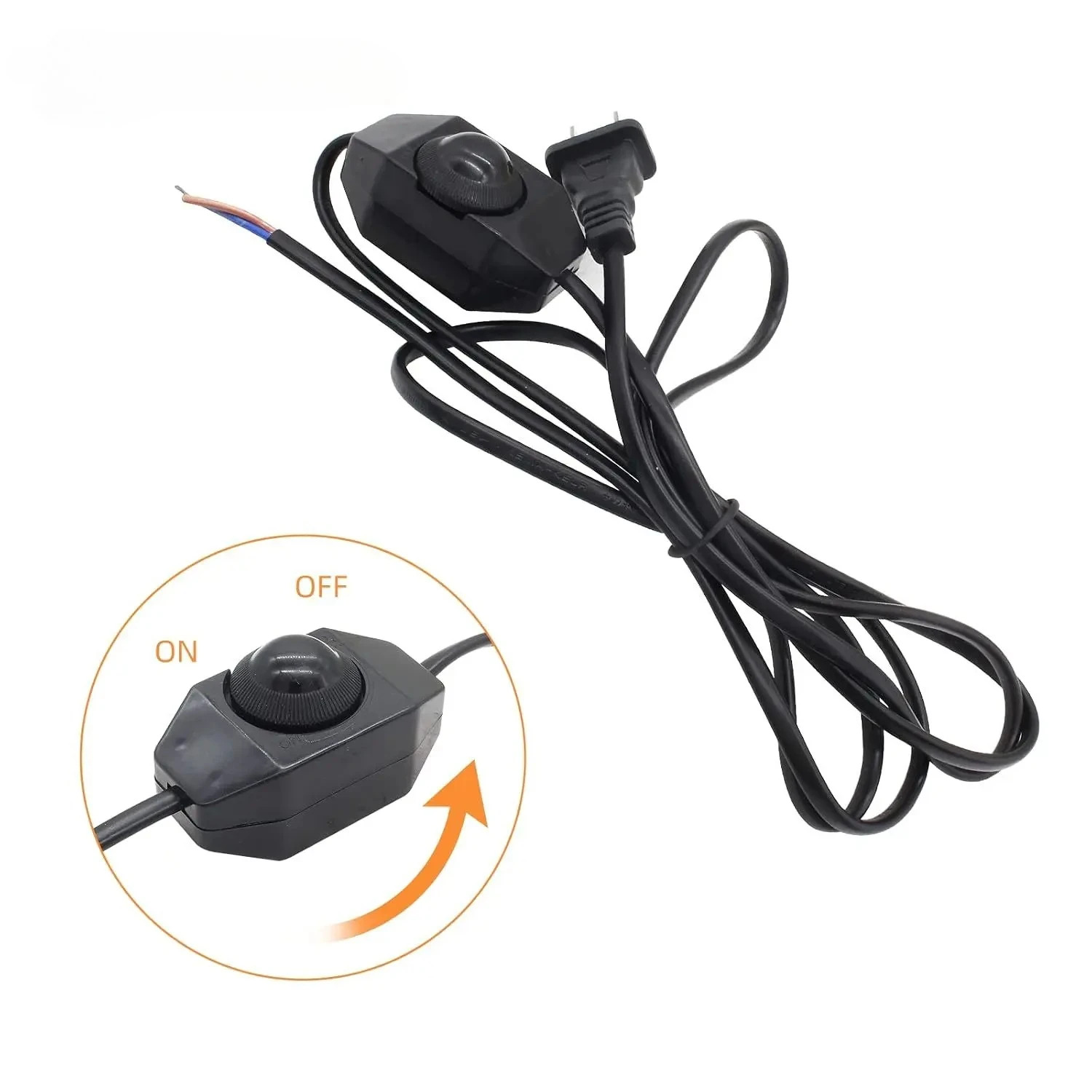 JOYINLED 1/10pcs Dimmable Power Switch Cable Light Lamp Dimmer Controller Table Lamp Wire AC 110V 220V Black White EU US Plug