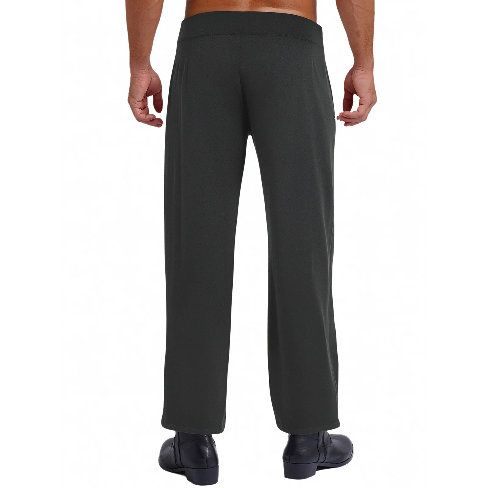 남성 라틴 차차 댄스 바지 성인 모던 볼룸 댄스 대회 의상 하이 웨이스트 조절 가능한 버클 벨트 바지