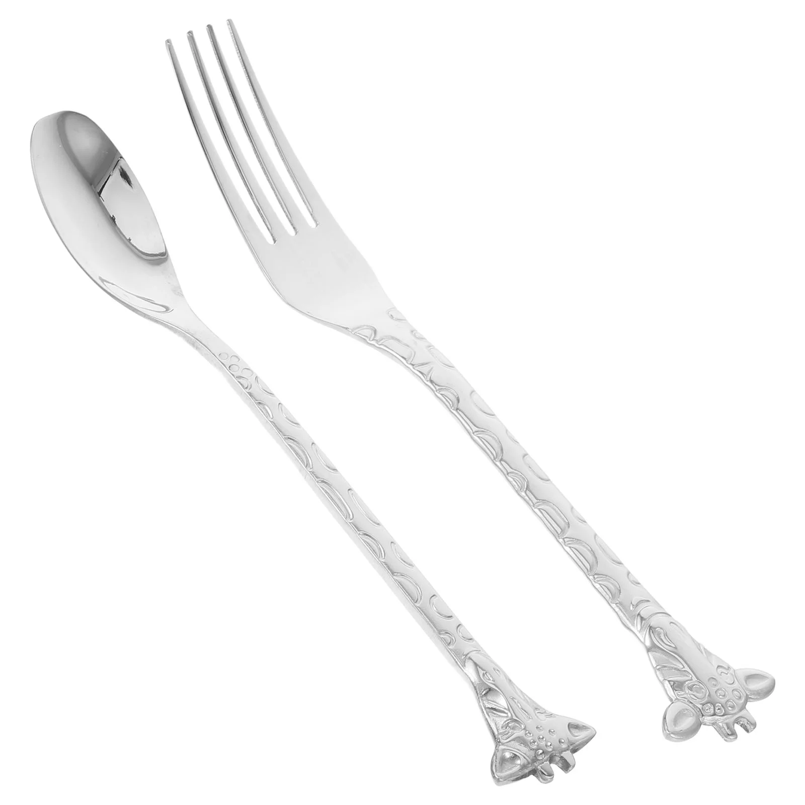 

2 Pcs Stainless Steel Spoon Coffee Cake Ice Cream Teaspoons Stirring Dessert Fruit