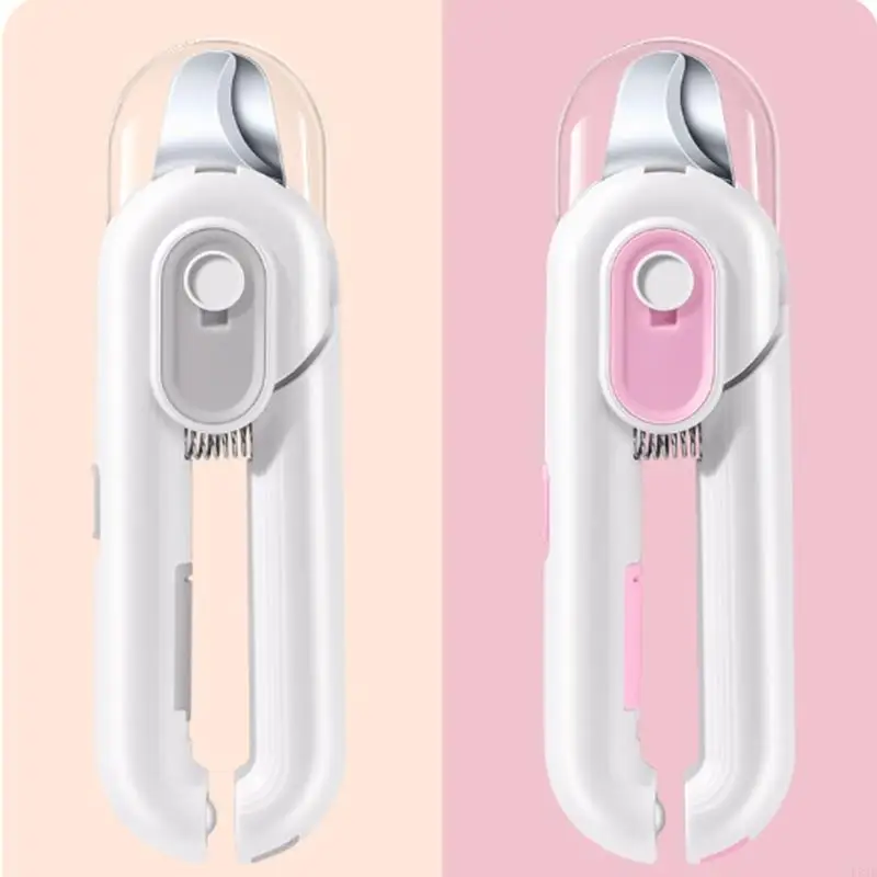 F68D Pet NailClippers Trimmer with LED Light DogClaw Care StainlessSteel Grooming Kits with HiddenNail File