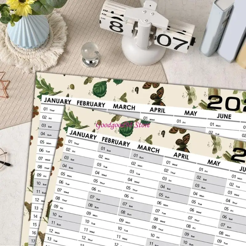 2026 Printed Wall Planner For English Study Thick Paper Simple Installation Home Office Decors Daily Planner Calendar 
