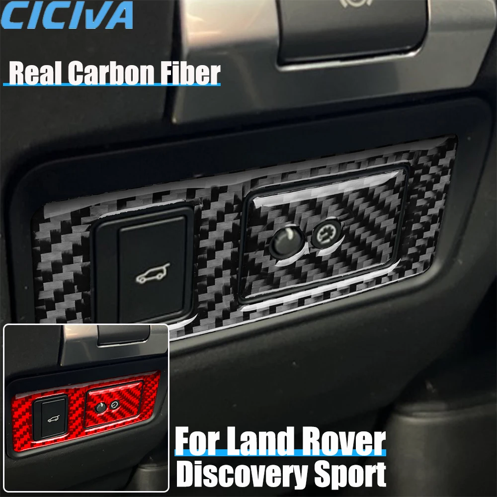 

Real Carbon Fiber Car Accessories Trunk Switch Decorative Trim Cover Soft Sticker For Land Rover Discovery Sport L550 2015-2019