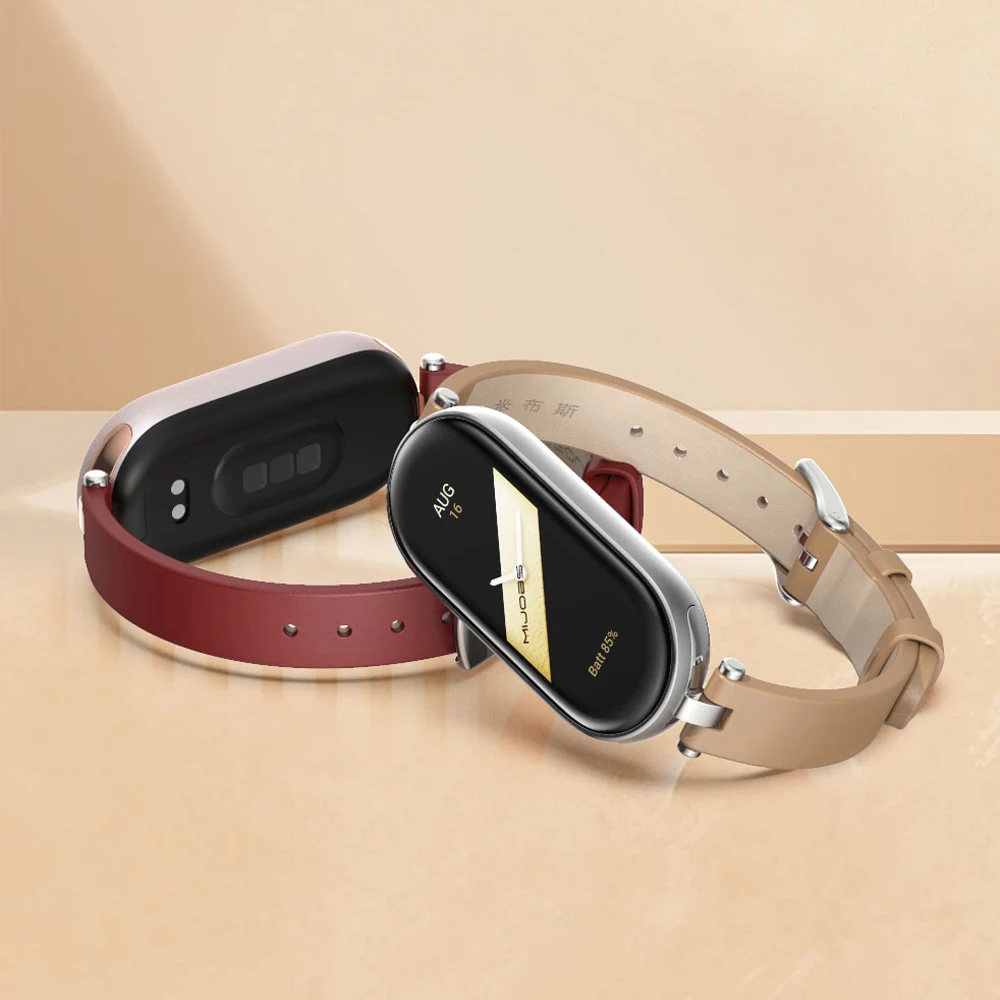Strap for Mi Band 10 9 8 7 6 5 Ladies Watchband for Xiaomi Smart Band 8 Wristband for Mi Band 7 PU Leather Strap Mi Band 6