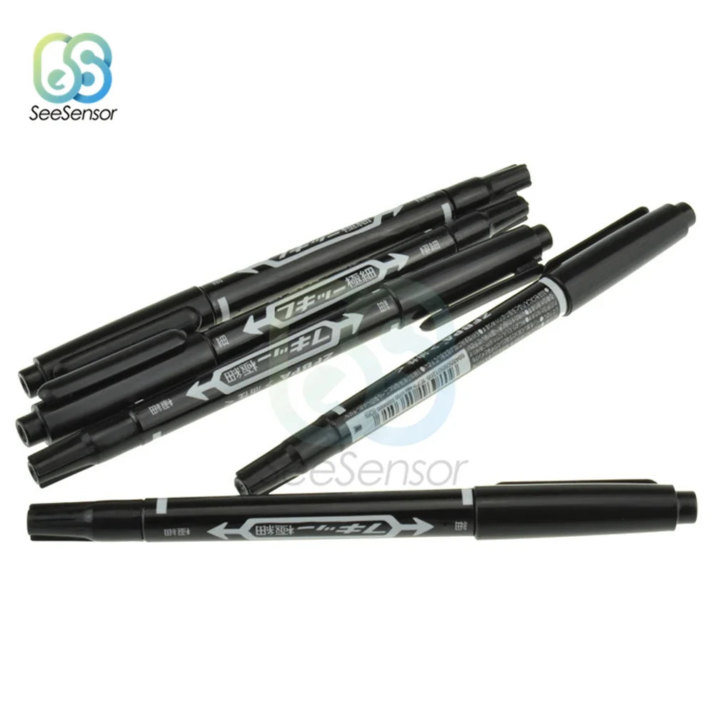 5Pcs CCL Anti-etching PCB Circuit Board Ink Marker Double Pen For DIY PCB Repair CCL Printed Circuit Diagram Black