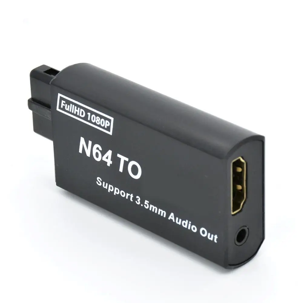 Game Console N64 to HDMI-compatible Converter Adapter Plug and Play for N64/SNES/NGC (PAL/NTSC) Adapter with 3.5mm Audio Output