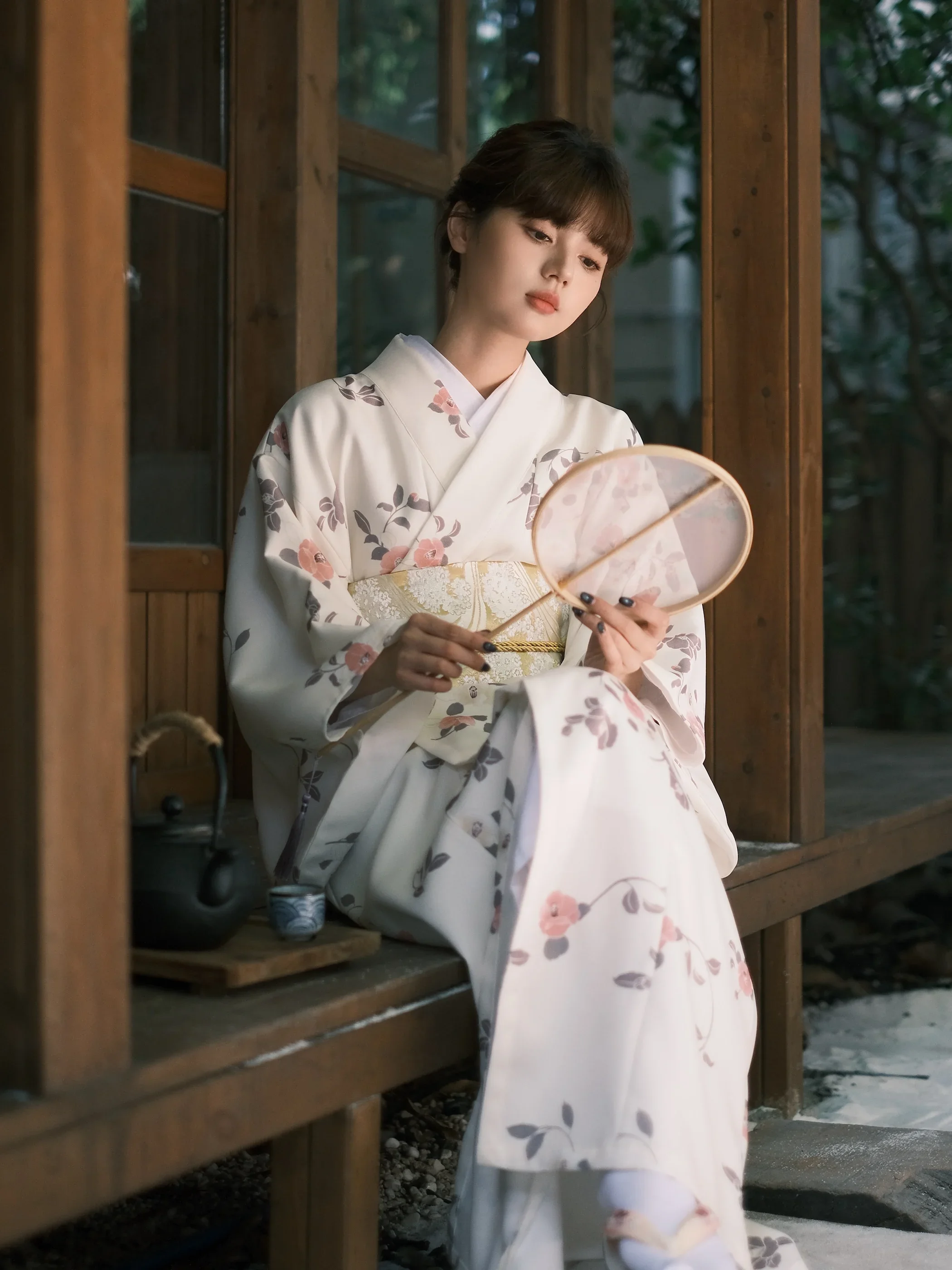 Japanese Style Women Formal Wear Floral Prints Travelling Photography Dress Modified Yukata Cosplay Costume