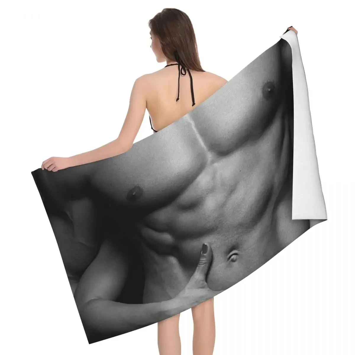 Sexy Muscle Boy Body Beach Towel Super Quick-drying Tempting Art Travelling Swimming Camping Bath Towels Bathrobes Boys Men Gift