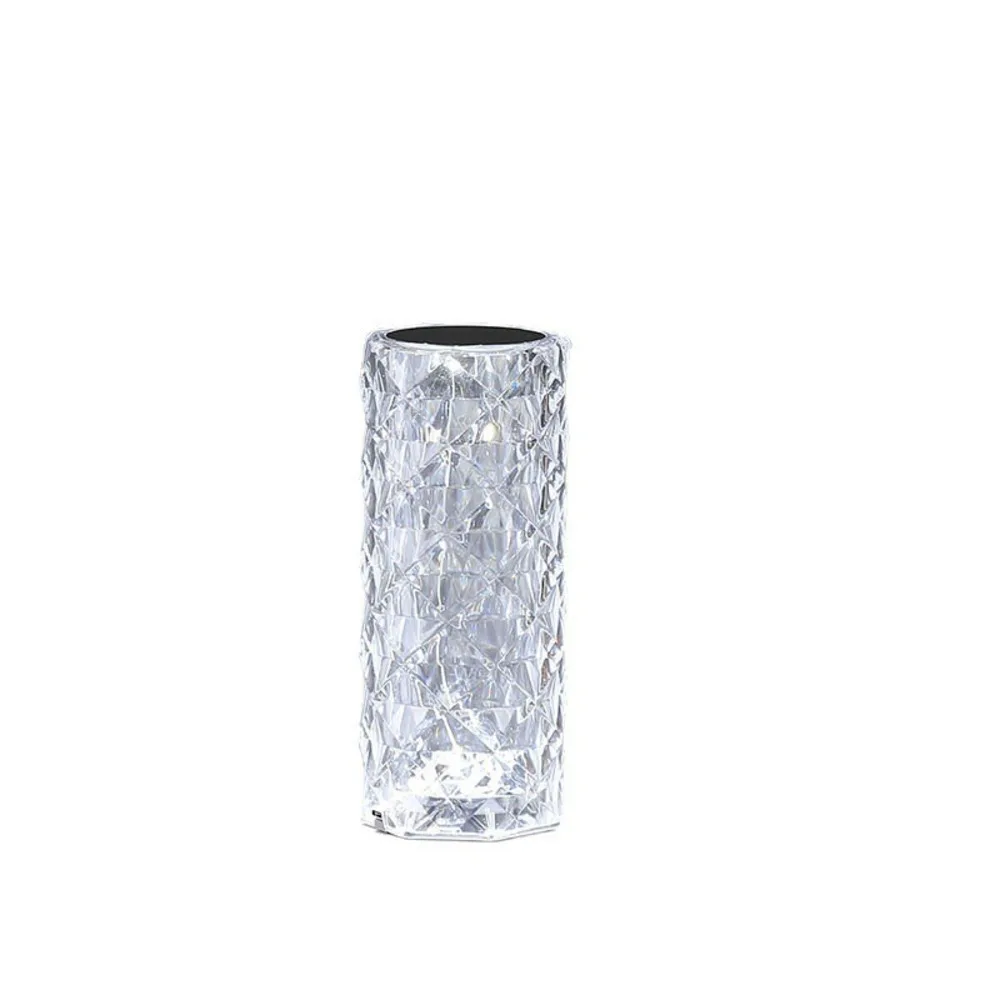 Modern Minimalist Crystal Table Lamp Rose Gold Night Light for Bedroom USB LED Mood Light Luxury Decor Gift Rose Gold White