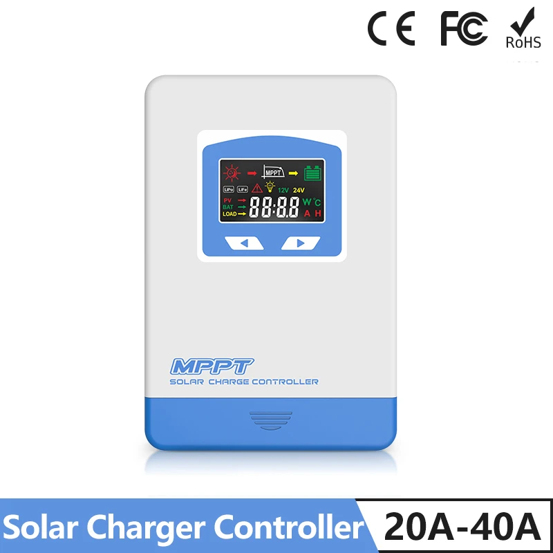 Solar Charge Controller MPPT Solar Panel Regulator 20A 30A 40A Solar Regulator 12V 24V for Lead Acid Gel Lithium Batteries