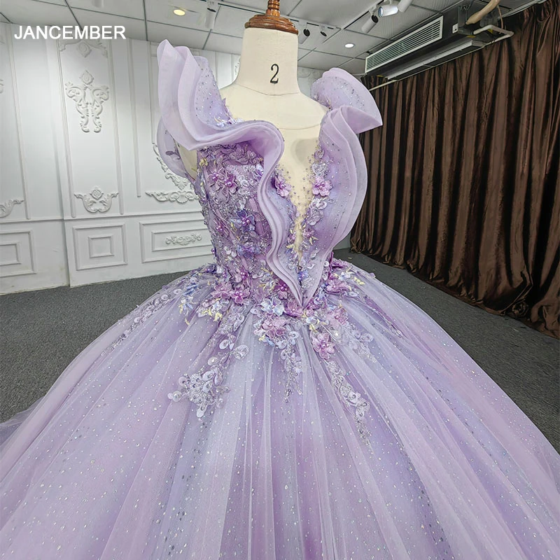 

Princess Modest Quinceanera Dress Sleeveless Flower Pearls Organza Ball Gown Vestidos De Fiesta