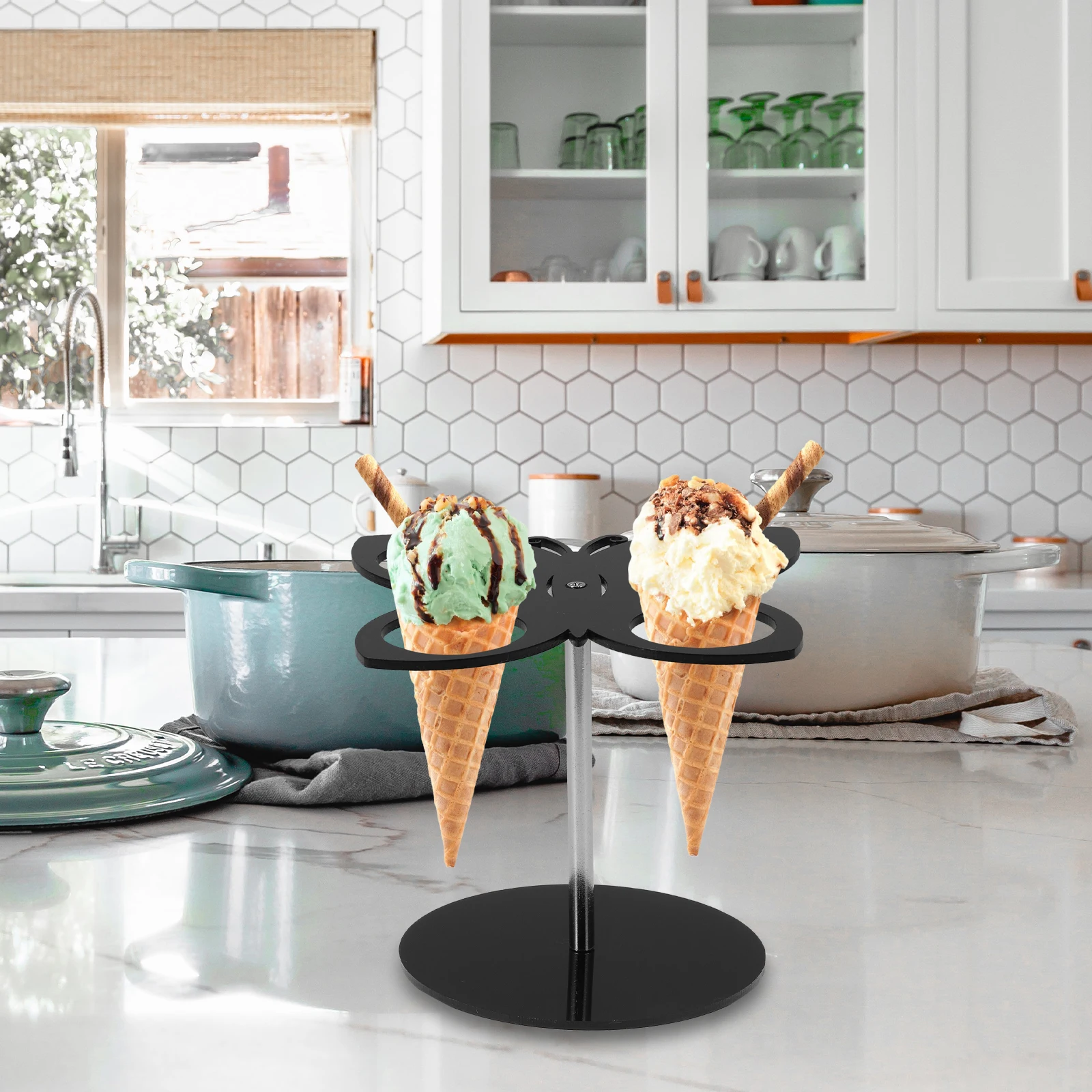 

Acrylic Ice Cream Display Stand Cone Holder Sushi Roll Rack Stable Support Restaurant Party Cake Shelf Kitchen Barware Storage