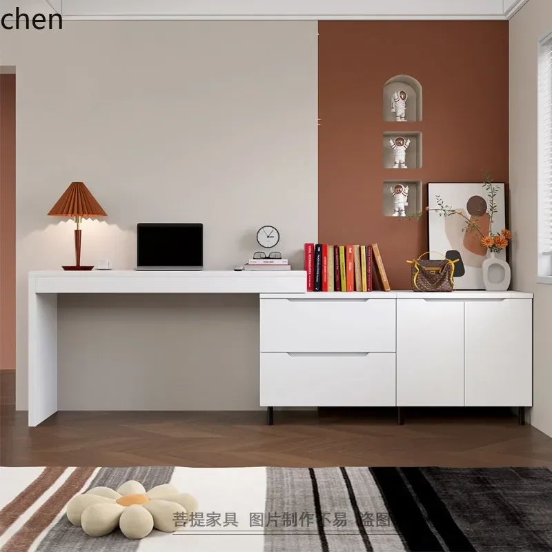 Solid Wood Bedroom Desk Computer Desk Dressing Table Chest of Drawers TV Cabinet Integrated Extendable Corner Double Writing