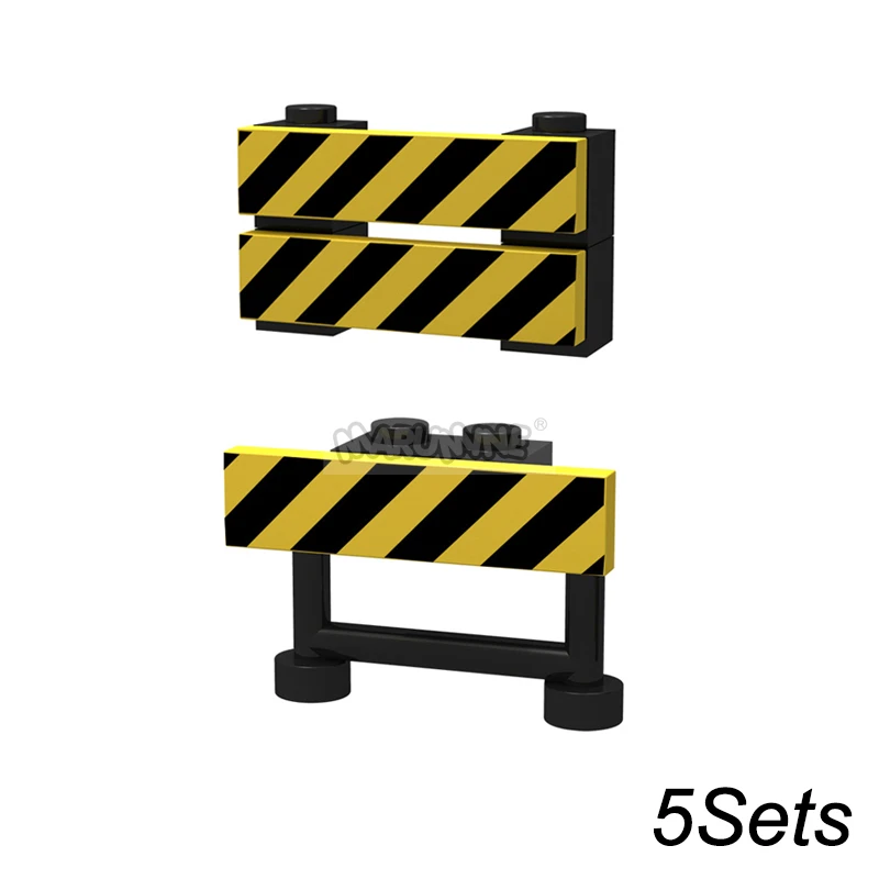 Marumine Verkeer Verkeersbord Licht Lamp Moc Blok Baksteen Onderdelen City Street View Building Bricks Blocks Accessoires Barrière Waarschuwing Maximum Snelheid