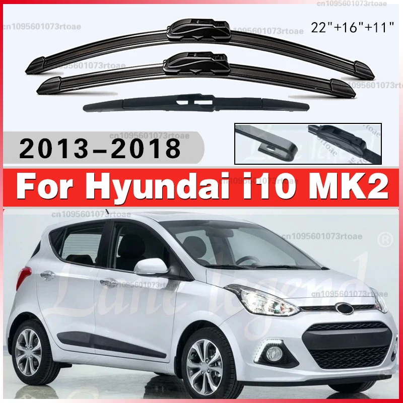 

3PCS Car Wiper Front Rear Wiper Blades Brushes Auto Accessories 2013 2014 2015 2016 2017 2018 For Hyundai i10 MK2 2013-2018
