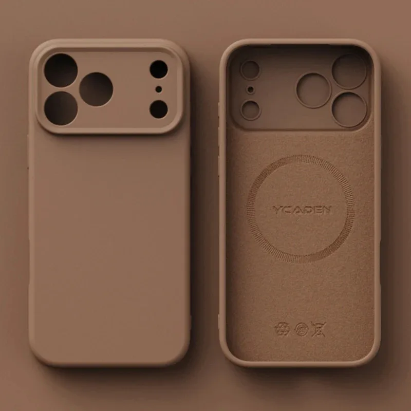 حافظة هاتف مغناطيسية من السيليكون السائل الأصلي لهاتف آيفون 17 16 15 14 13 12 Pro Max Plus 17 Air لغطاء الشحن اللاسلكي Magsafe