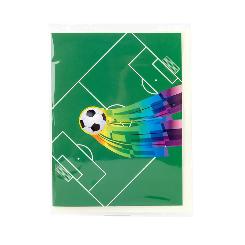 1 pcs pop-up creative new sports 3D greeting card football paper carving card gift handmade  thank you cards for business