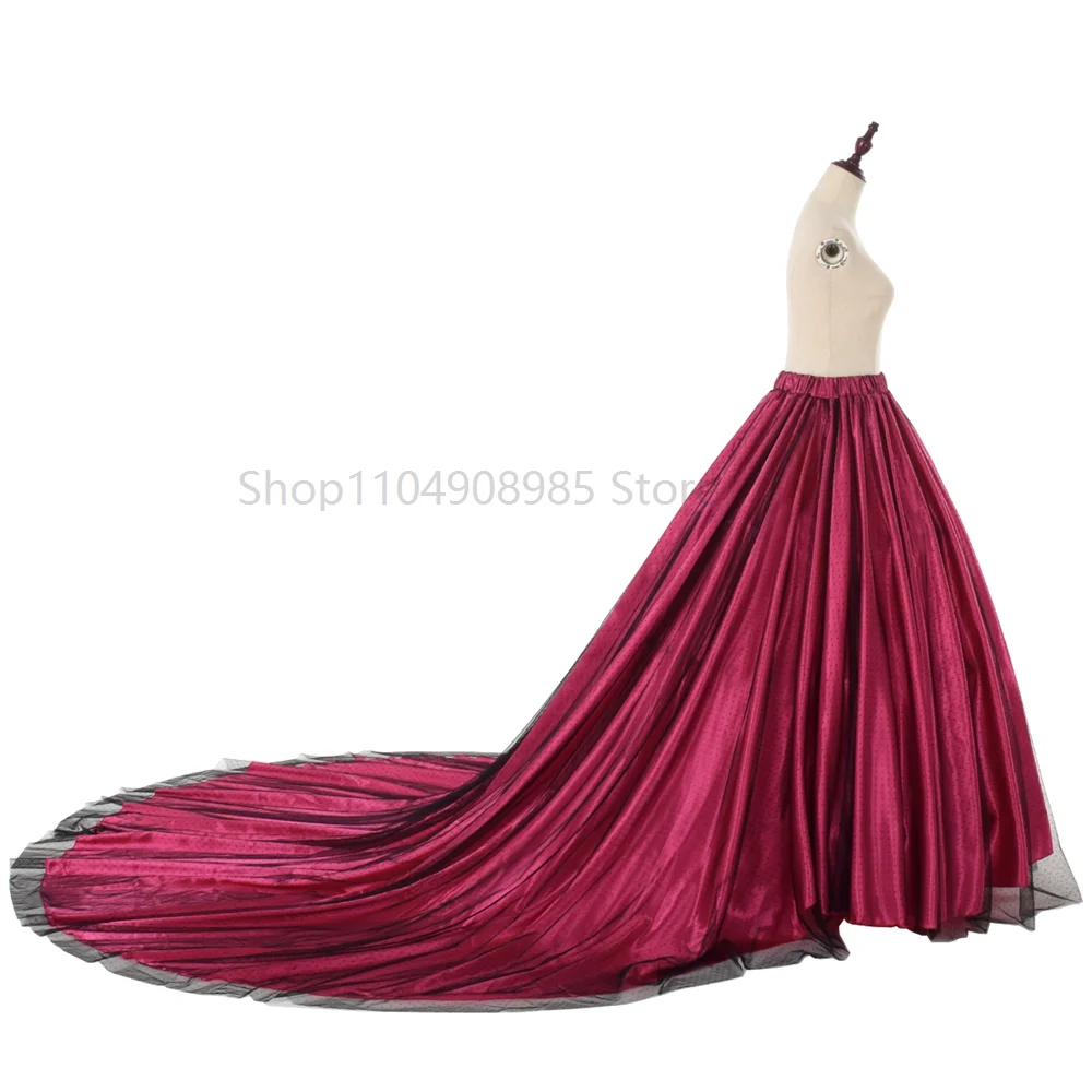 

Victorian Skirt Gown Women Overlay Skirt Elegant Wedding Floor Length Maxi Long Train Court Prom Gown