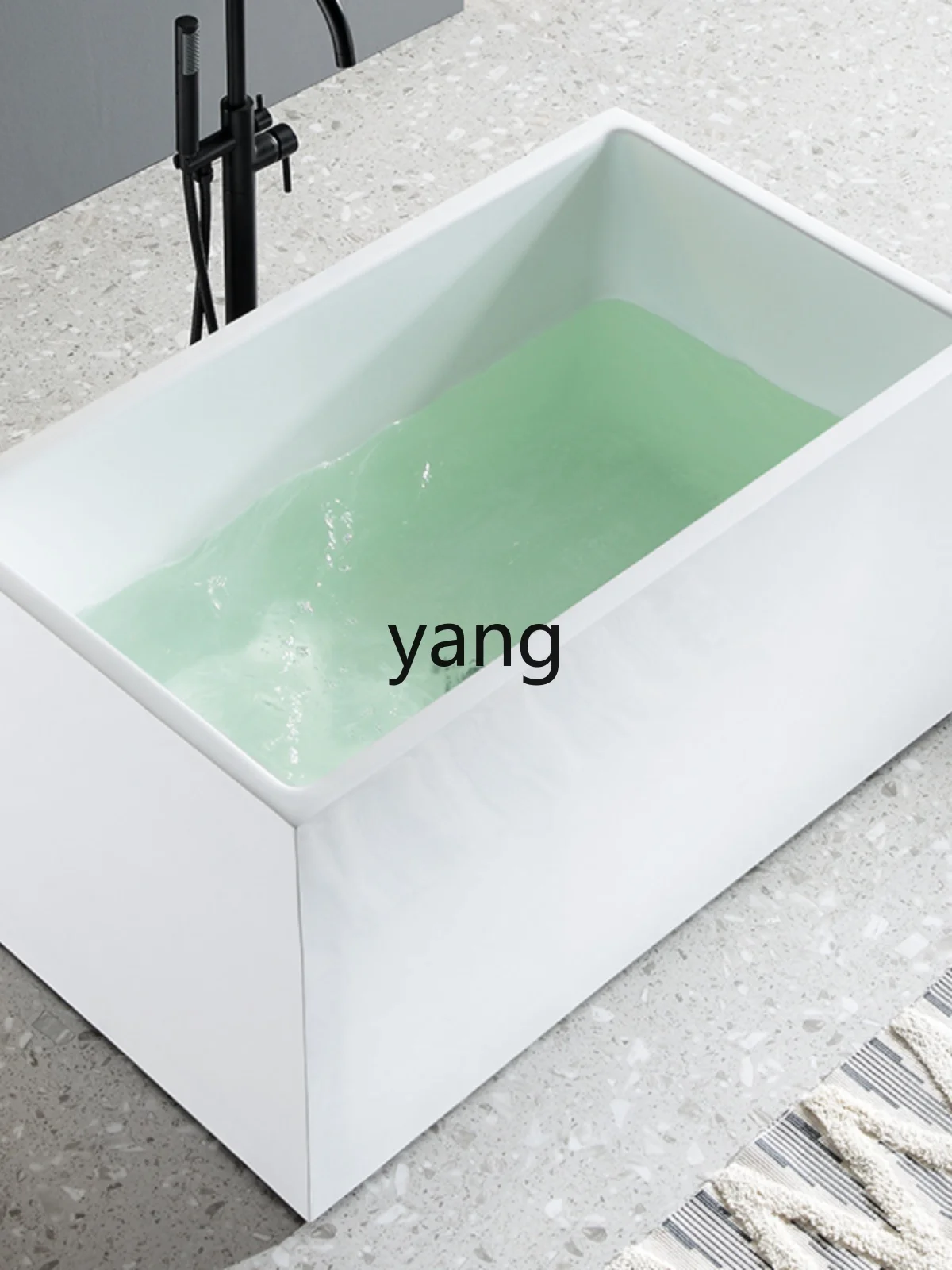 LXL Mini Small Bathtub Small Apartment Acrylic Home Independent Bathroom Deep Bubble Sitting