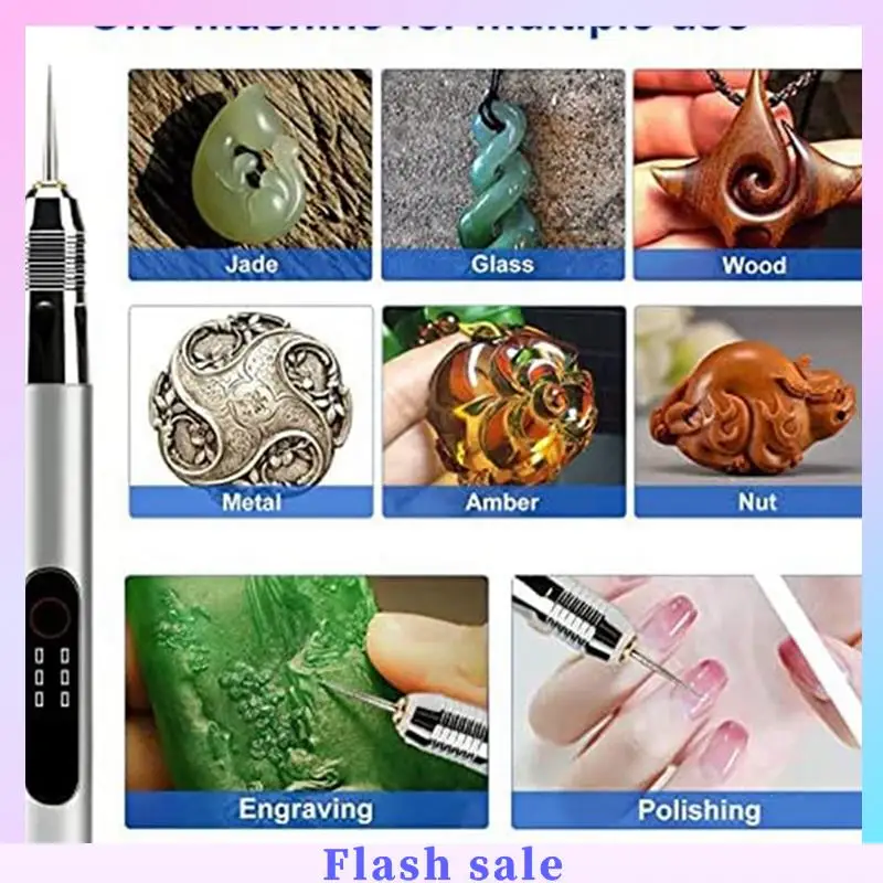 

A06R 1 Set Electric Engraving Pen SB Rechargeable Mini Grinding Pen Polishing Nail Machines Cordless Engraving Tool, A
