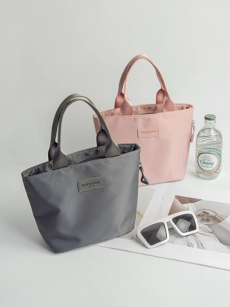 Fashionable Waterproof  Handbag Women's Purse Simple Casual Style Carry-On Cosmetic Bag Soft Nylon Material Zipper Closure