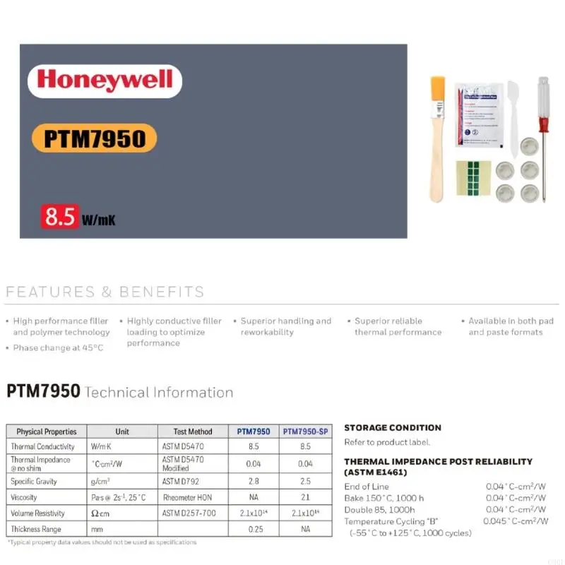 C90F PTM7950 위상 교체 열 페이스트 전도성 실리콘 패드 히트 싱크
