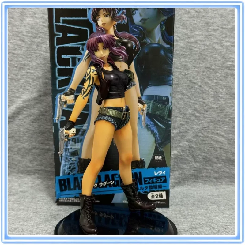 Bandai Original BLACK LAGOON Anime Figure Revy（Rebecca）Two-Hand Action Model Collectibles Desktop Ornaments