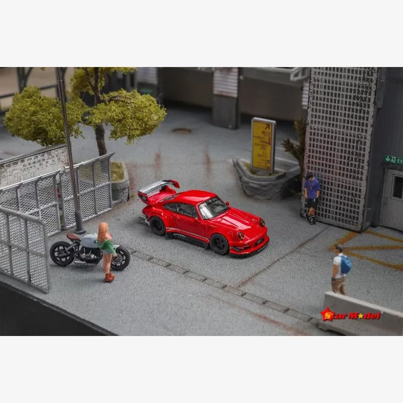 STAR Dostępny 1:64 RWB 964 GT Ogon Czerwono-Biały Model Samochodu Odlewany Kolekcjonerski Miniaturowy Zabawka