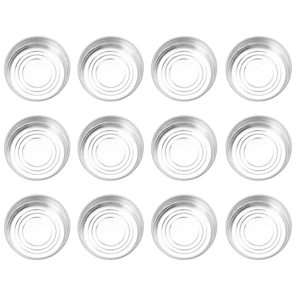 

50pcs Base Aluminum Holder Stand Candlesticks Round Tray Votive Scented Festive Gifts Wedding Party Decorations