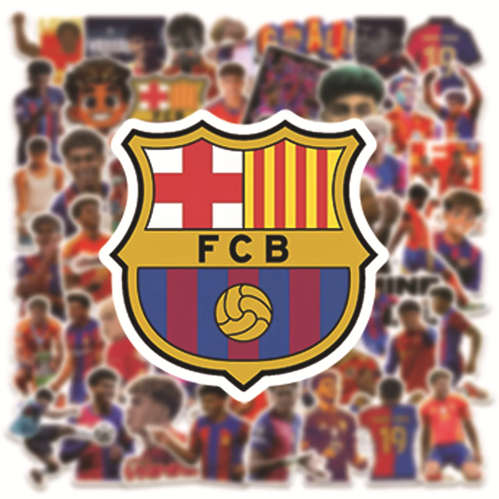 50Pcs Lamine Yamal Football Stickers Soccer Star Waterproof Decals for Car Laptop Phone Water Bottle Notebook Journal DIY Decor