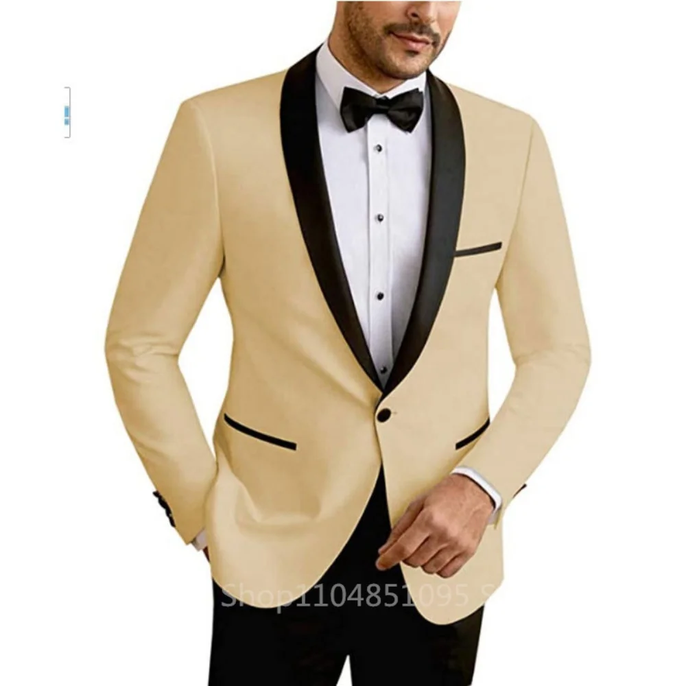 Homme coupe ajustée décontracté solide Blazer marié mariage costume veste meilleur homme dîner smoking manteau mode affaires