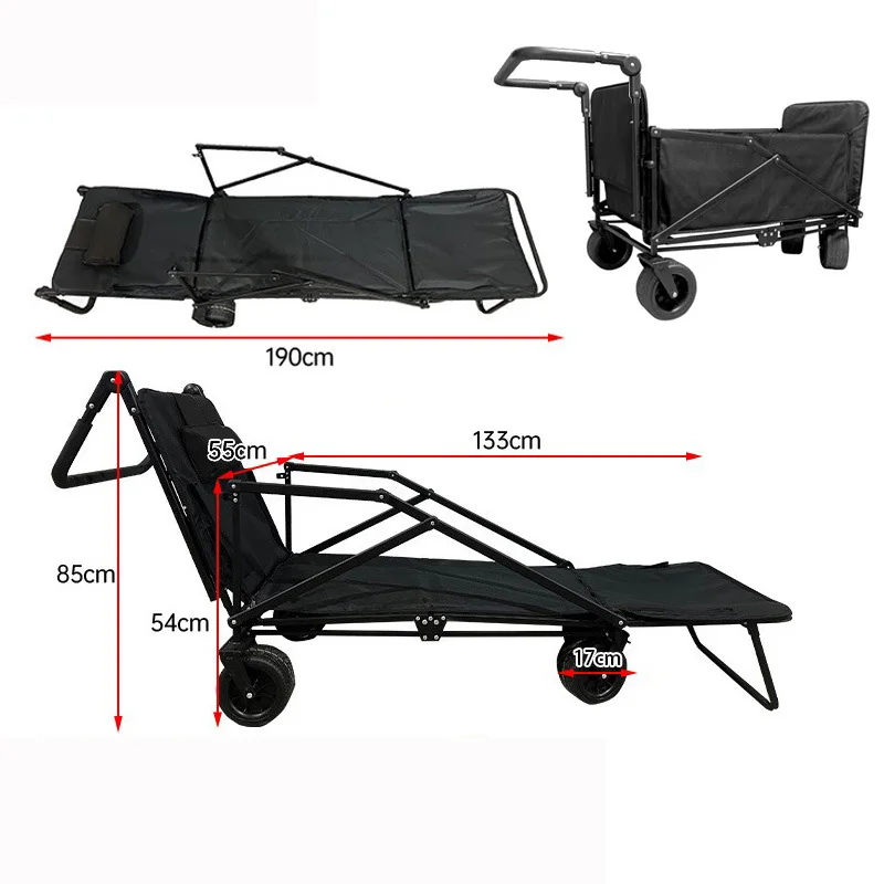 Hot Selling Collapsible Versatile 2 in 1 Design Heavy Duty All Terrian Utility  Camping Beach Trolley for Outdoor Adventures