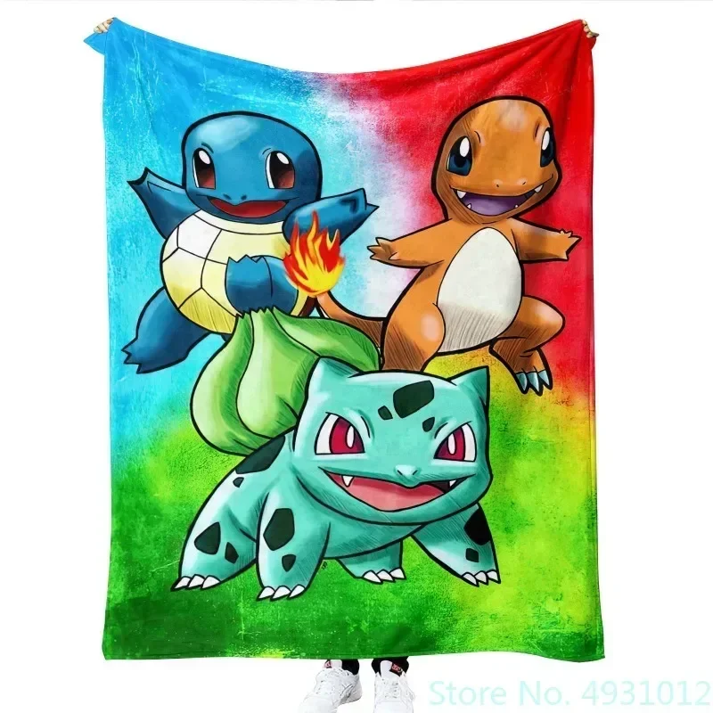

Pokemon Anime Pikachu Figures Baby Blanket Throw for Bed Sofa Fleece Nap Blankets Boys Girls Children Kids Christmas Gift